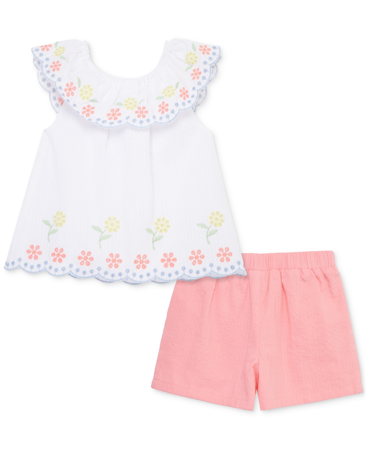 Shop Little Me Baby Girls 2-pc. Eyelet Tunic & Shorts Play Set In White