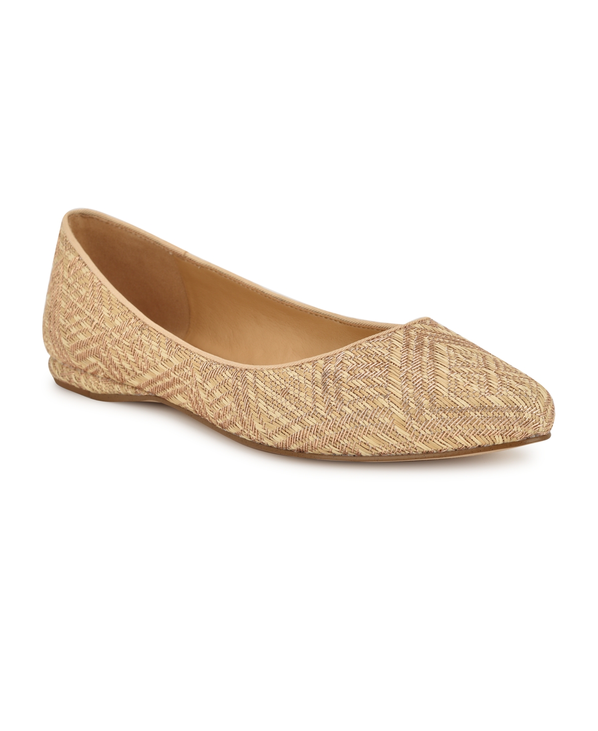 Shop Nine West Women's Speakup Slip-on Flats In Natural,rose Gold Print