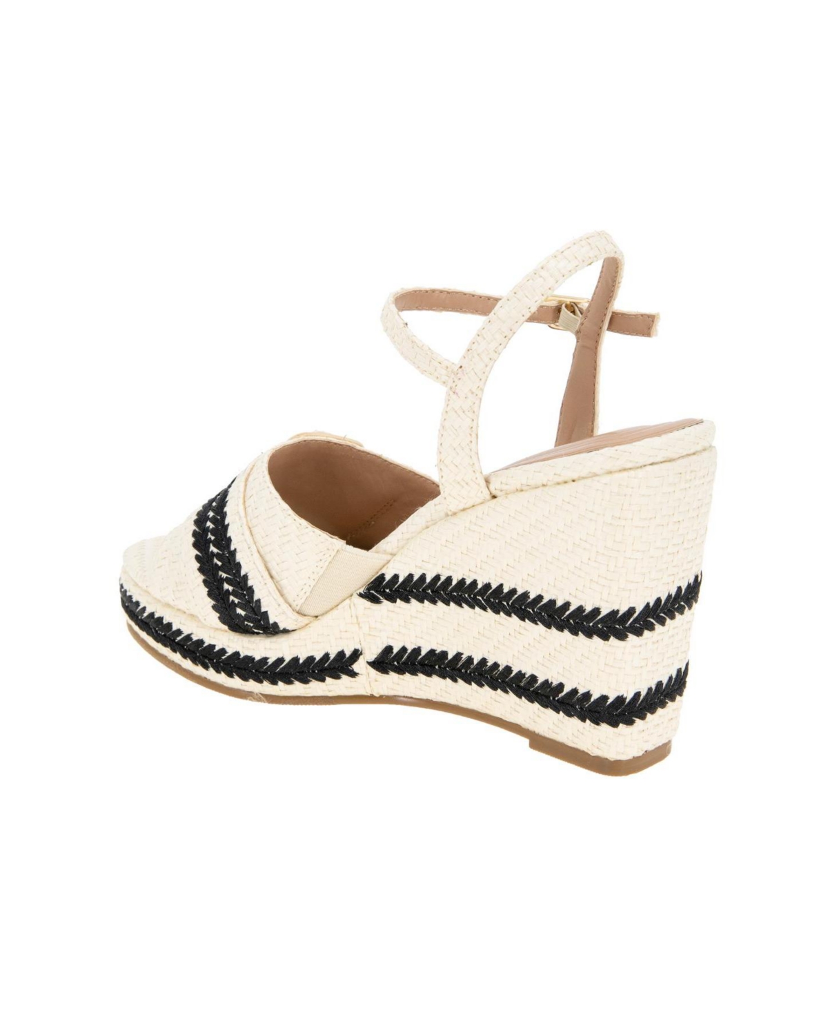 Bcbgeneration Elo Raffia Wedge In Porcelain,black