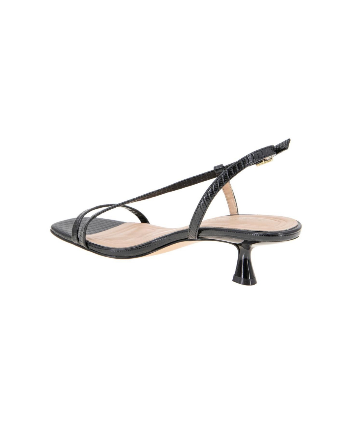 Bcbgeneration Inaya Snakeskin Embossed Sandal In Black
