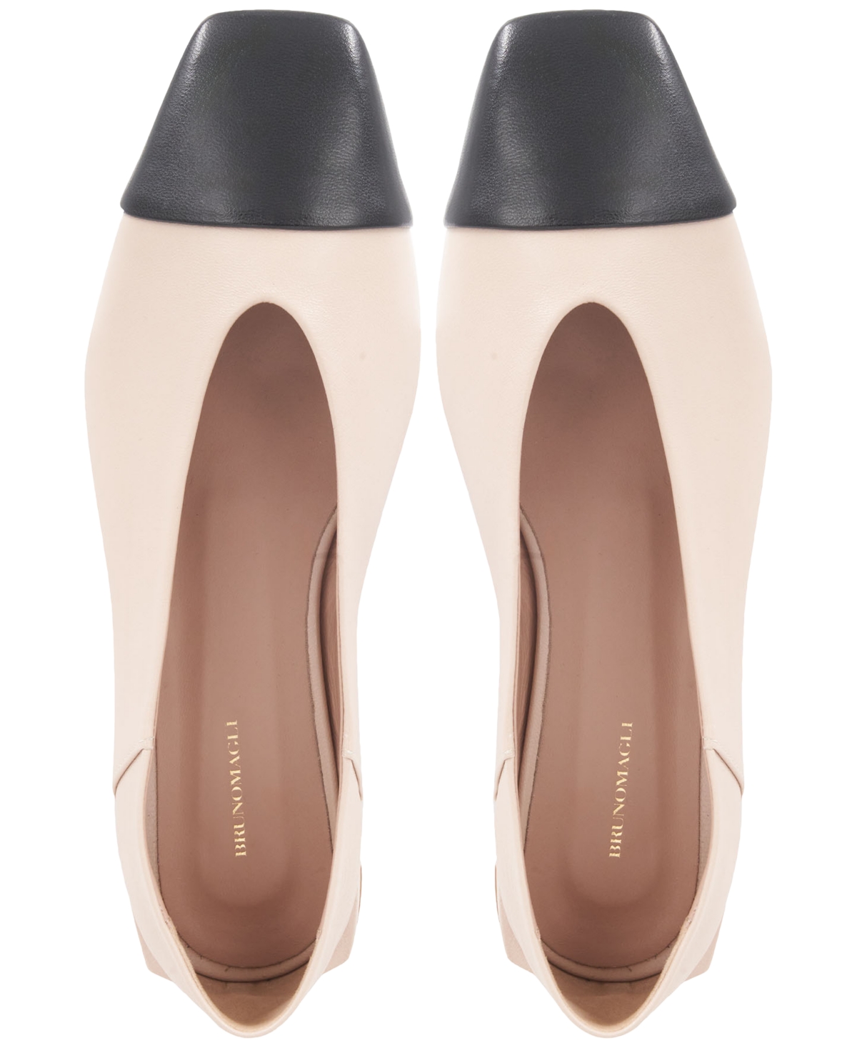 Bruno Magli Patria Square Toe Flat In Sand,black