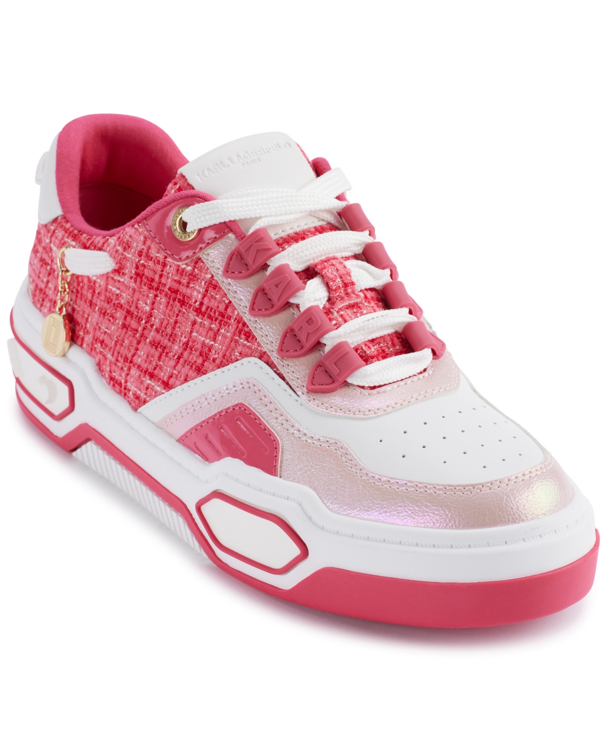 Shop Karl Lagerfeld Women's Charna Lace-up Sneakers In Teaberry