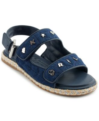 KARL LAGERFELD PARIS - Women's Charlay Studs Ankle-Strap Espadrille Flat Sandals