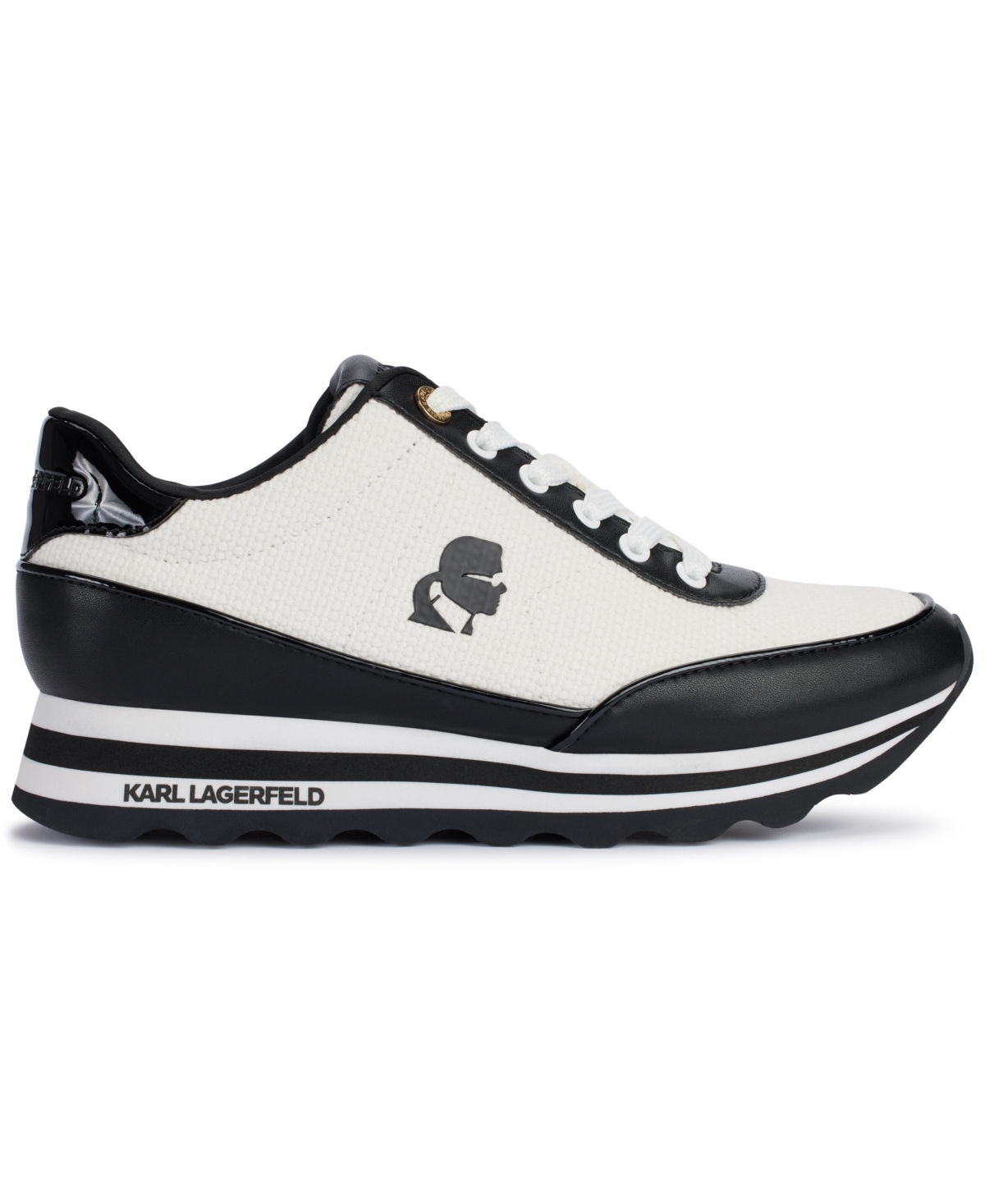 Karl Lagerfeld Maico Lace-up Sneaker In Black,bright White