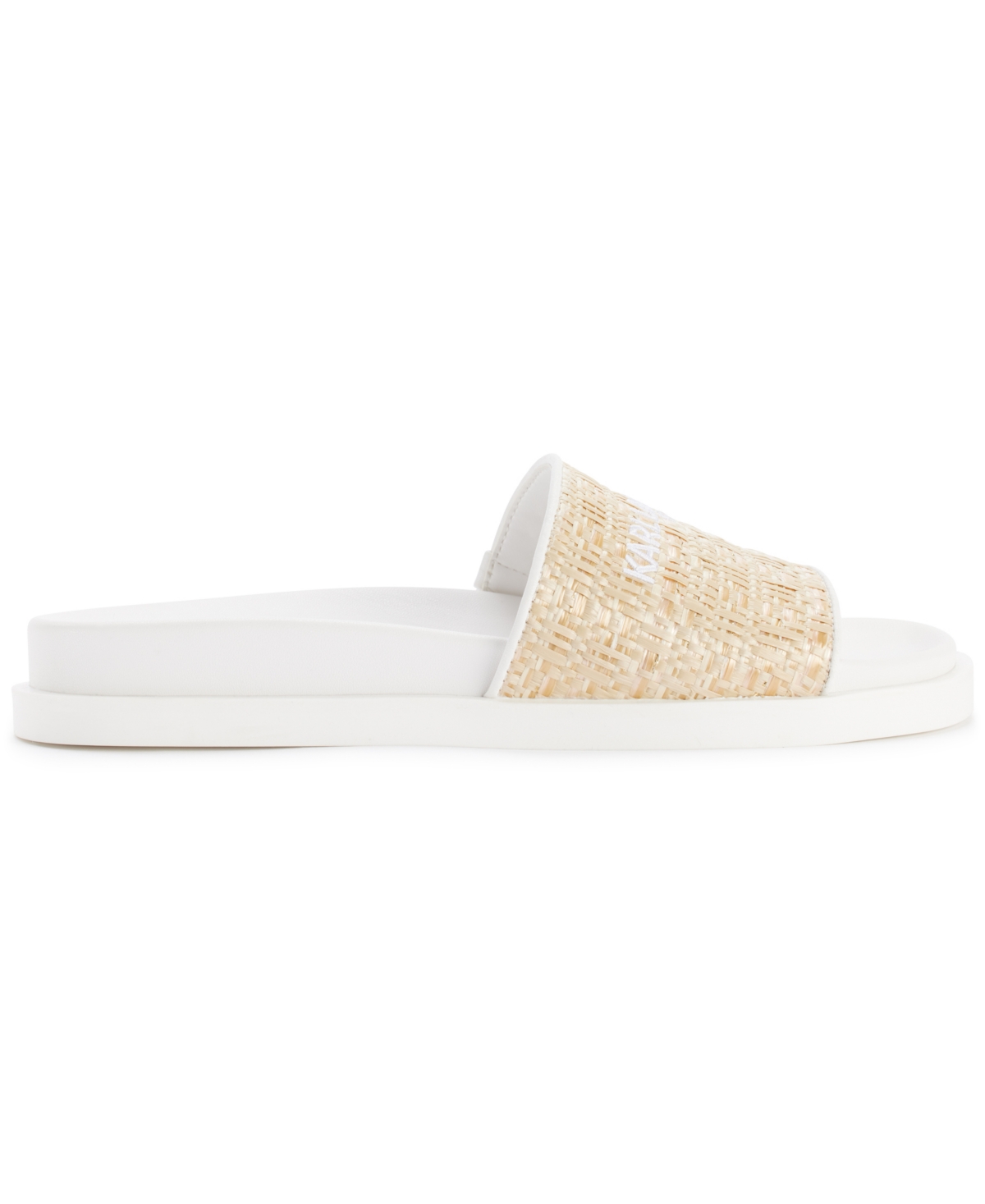 Karl Lagerfeld Paris Hazlet Slide Sandal In Natural,bright White