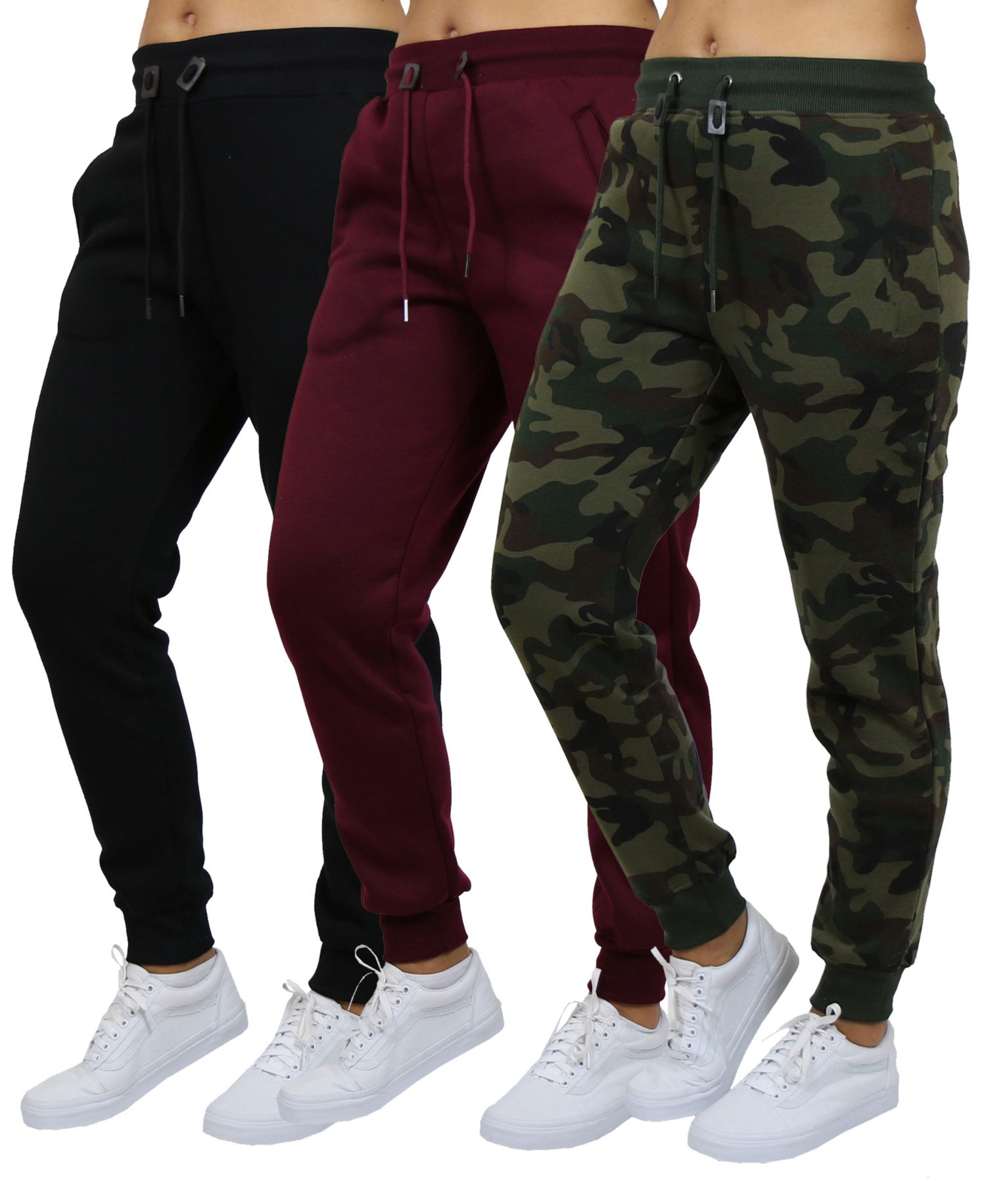 Women's Loose-Fit Fleece Jogger Sweatpants 3-Pack