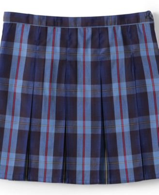 Girls Plaid Box Pleat Skirt Top of the Knee