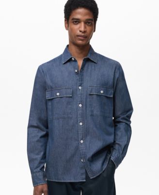 MANGO - Men's Cotton Chambray Shirt