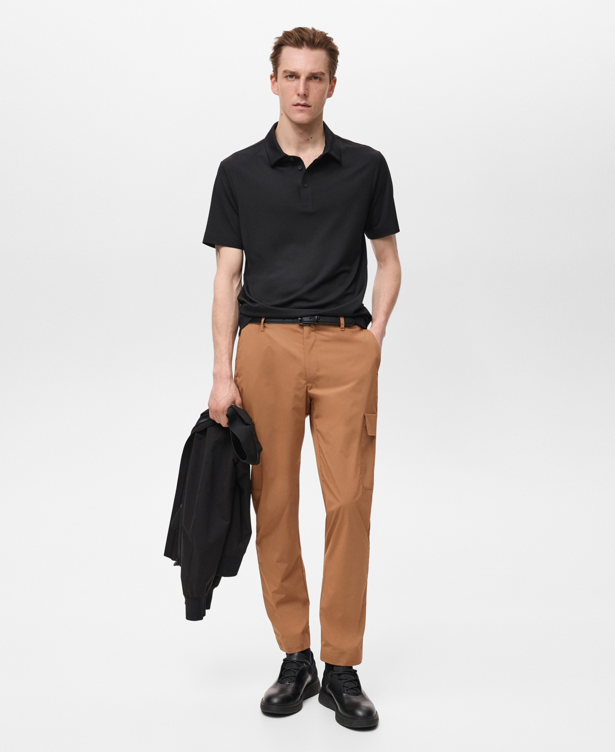 Mango Thermoregulating Slim Comfort Stretch Cargo Pants In Brown
