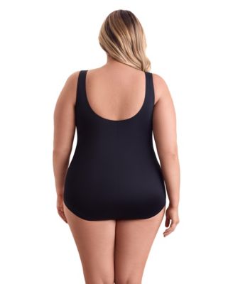 Women's Secret Jungle Shirred Front Princess Seam Girl Leg One-Piece Swimsuit