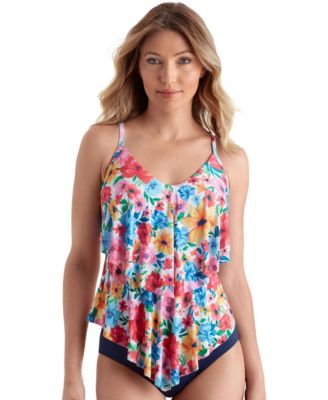Women's Serengeti V-Neck Double Tiered Tankini Swimsuit Top