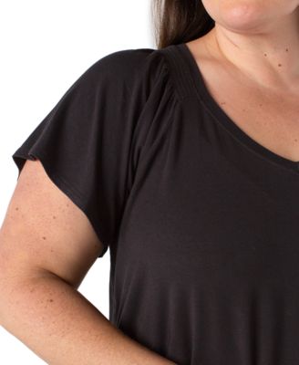 Liverpool Plus Size V-Neck Flutter Sleeve Top