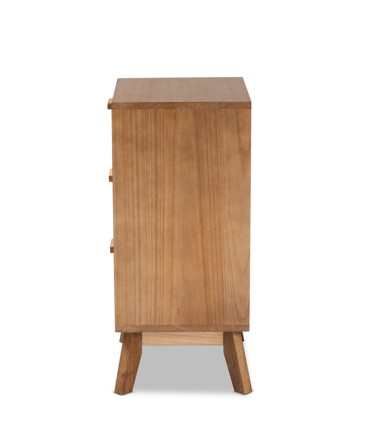 Baxton Studio Walnut Brown Finished Wood 3-drawer End Table With Rattan In Natural Brown,walnut Brown