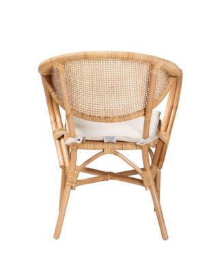 24" Finished Rattan Varick Modern Bohemian Dining Chair