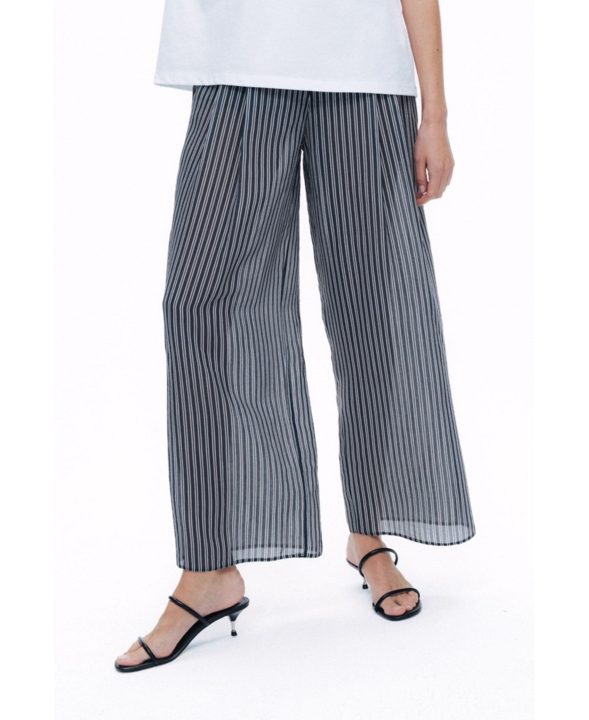 Women's Striped Sheer Pants - Multi-colored