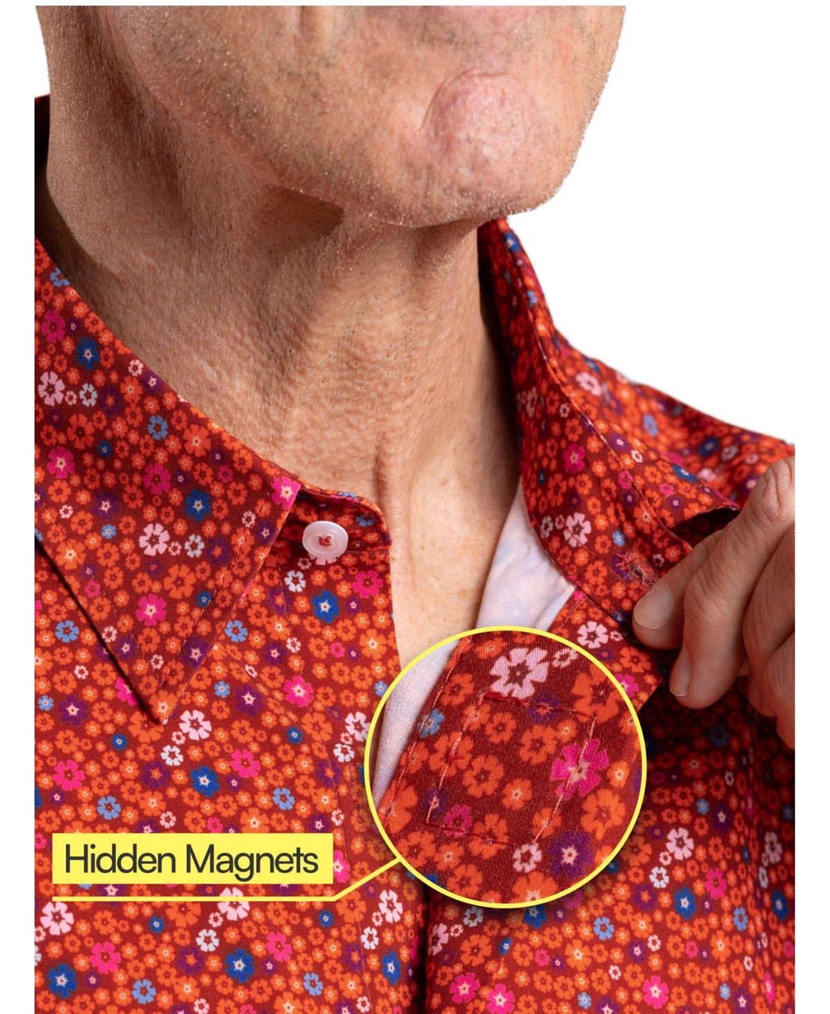 JOE & BELLA MEN'S ADAPTIVE RELAXED FIT MAGNETIC BUTTON-DOWN SHIRT 