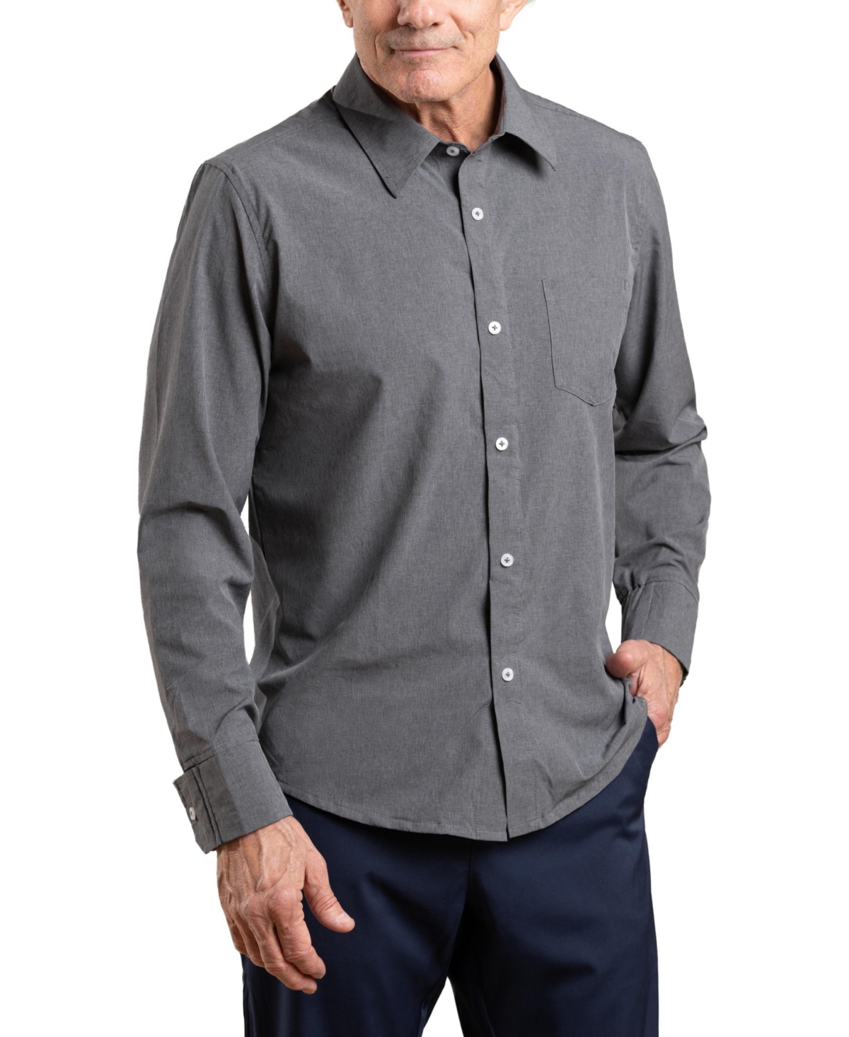JOE & BELLA MEN'S ADAPTIVE SLIM-FIT MAGNETIC BUTTON-DOWN SHIRT 