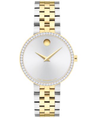 Women's Museum Classic Lab Grown Diamond Swiss Quartz Stainless-Steel Light Yellow PVD Watch, 29.5mm