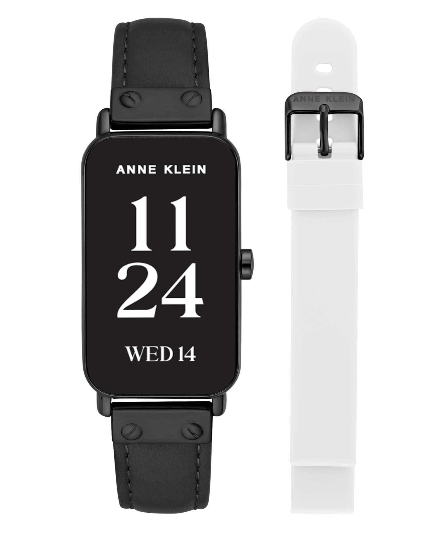 Women's Connect It Illume Smartwatch with Black Leather and White Silicone Band, 37mm