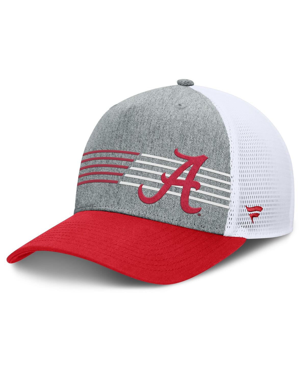 Fanatics Men's Heather Gray/crimson Alabama Crimson Tide Profile Trucker Adjustable Hat In Heather Gray,crimson