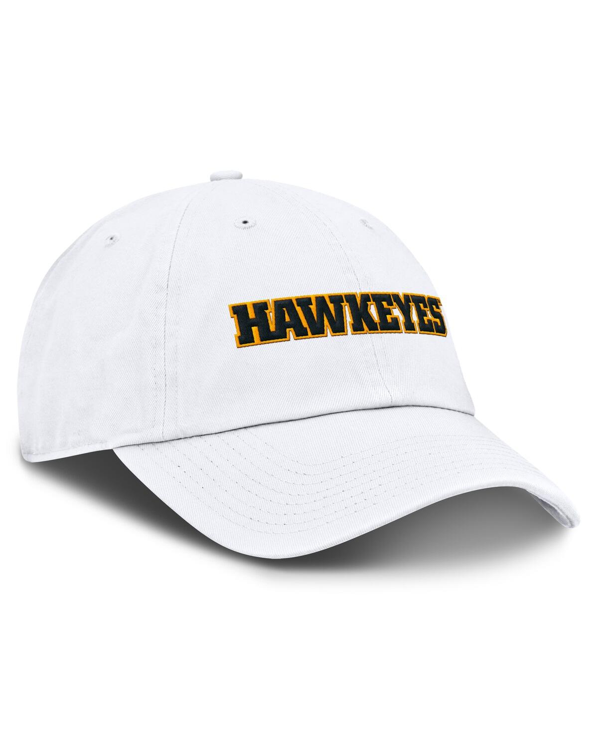 Nike Iowa Hawkeyes Core Club Mascot Wordmark  Men's College Adjustable Hat In White