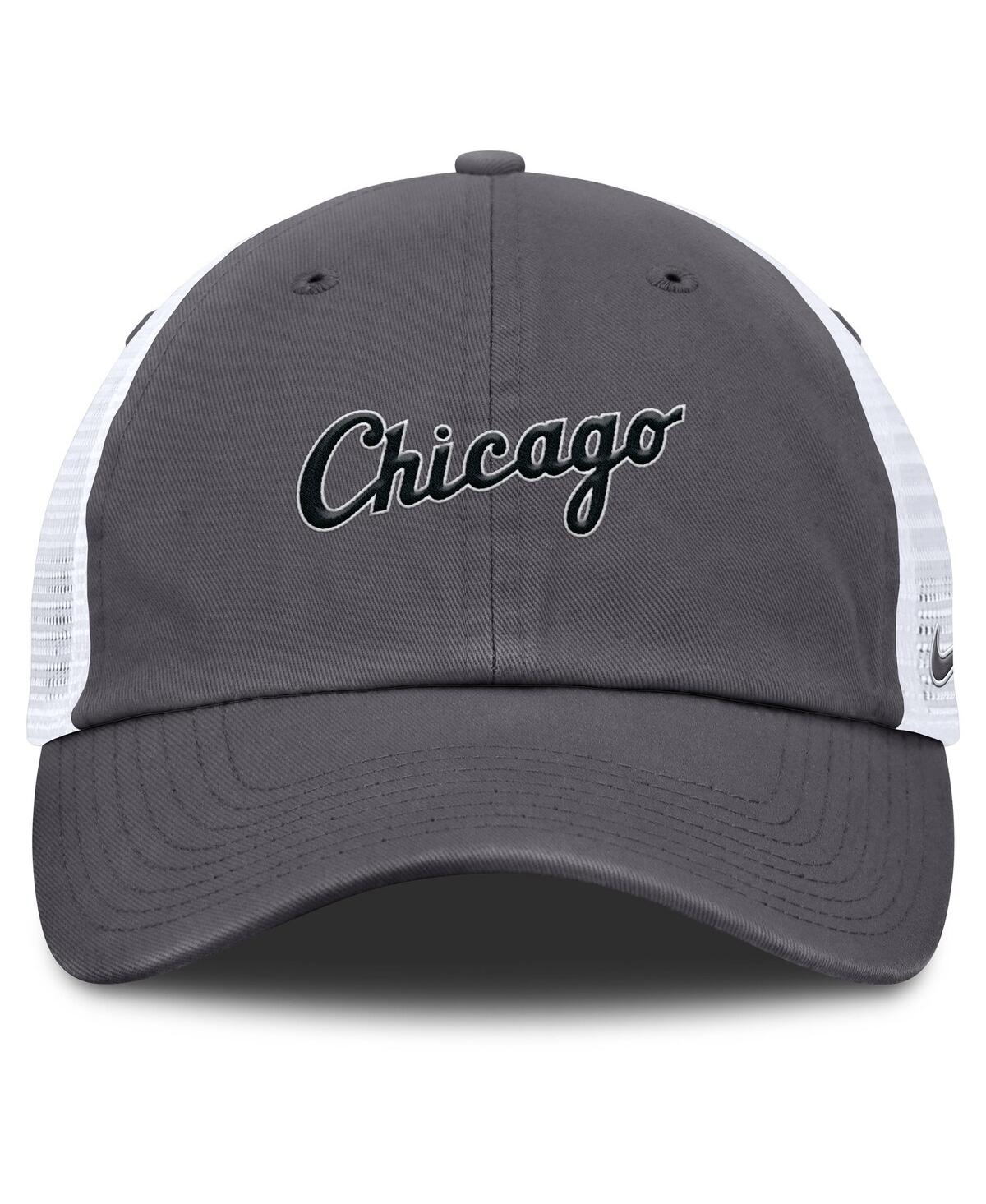 Nike Chicago White Sox Wordmark Club  Men's Mlb Trucker Adjustable Hat In Gray