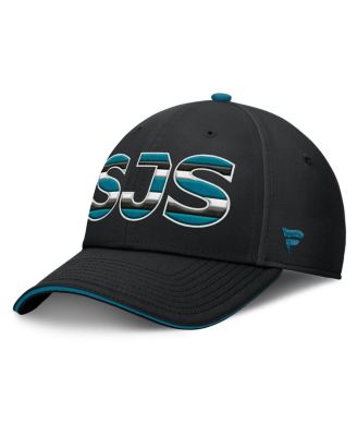 Fanatics - Men's Black/Teal San Jose Sharks Authentic Pro Rink Team Code Flex Hat