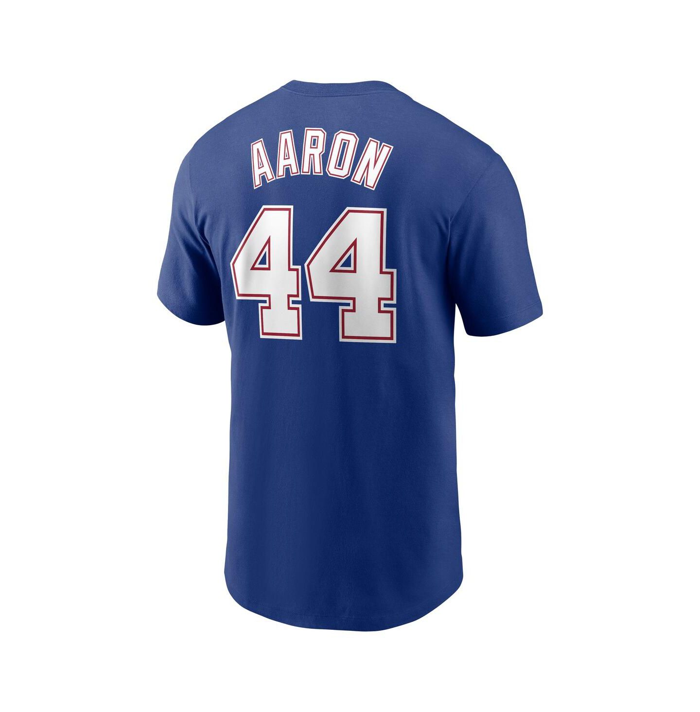 Мужская футболка Nike Hank Aaron Royal Atlanta Braves Cooperstown Collection Fuse Name & Number — фото 2