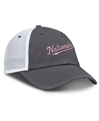 Nike - Men's  Gray Washington Nationals Wordmark Club Adjustable Trucker Hat