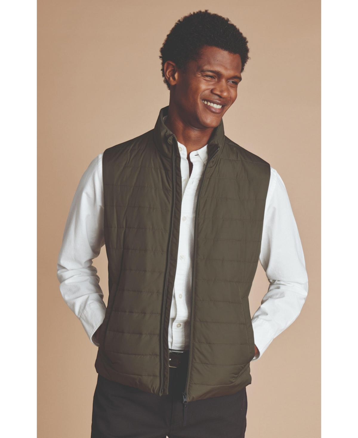 Men's Lightweight Quilted Vest - Olive green