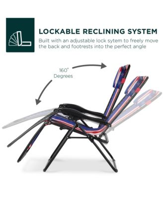 Oversized Zero Gravity Chair, Folding Outdoor Patio Recliner w/ Cup Holder