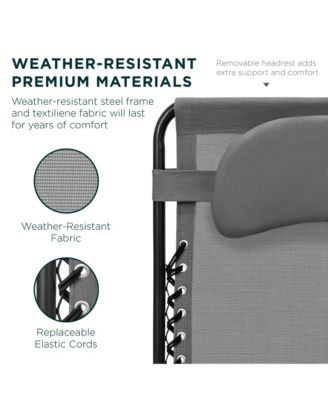 Oversized Zero Gravity Chair, Folding Outdoor Patio Recliner w/ Cup Holder