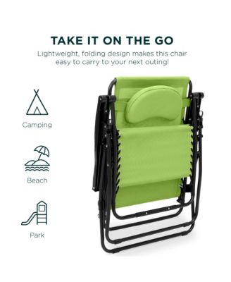 Oversized Zero Gravity Chair, Folding Outdoor Patio Recliner w/ Cup Holder