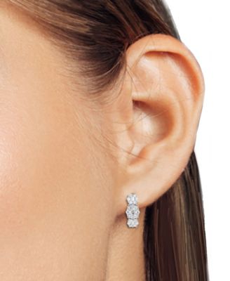 Lab Grown Diamond Triple Cluster Statement Earrings (2 ct. t.w.) in Sterling Silver or 14k Gold-Plated Sterling Silver