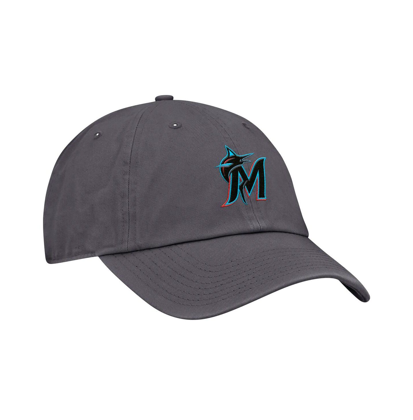 Мужская кепка Nike Gray Miami Marlins Club Adjustable Hat — фото 4