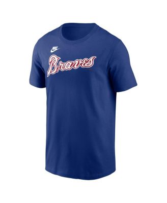 Men's Hank Aaron Royal Atlanta Braves Cooperstown Collection Fuse Name Number T-Shirt