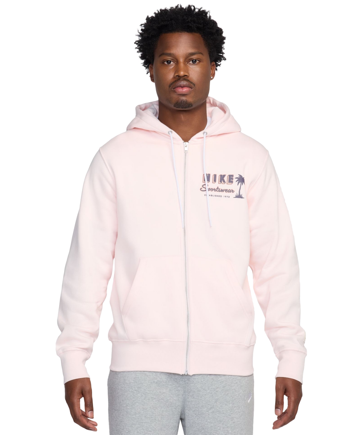Nike Men's Club Fleece Double Layer Full-zip Logo Hoodie