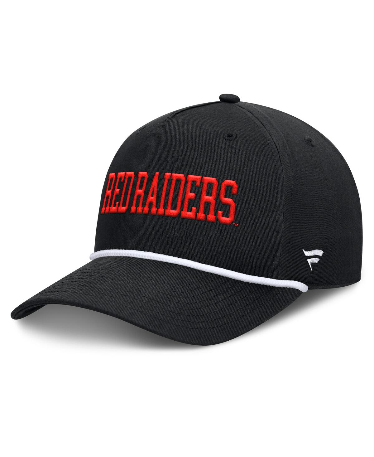 Fanatics Men's Black Texas Tech Red Raiders Foul Ball Rope Adjustable Hat In Black