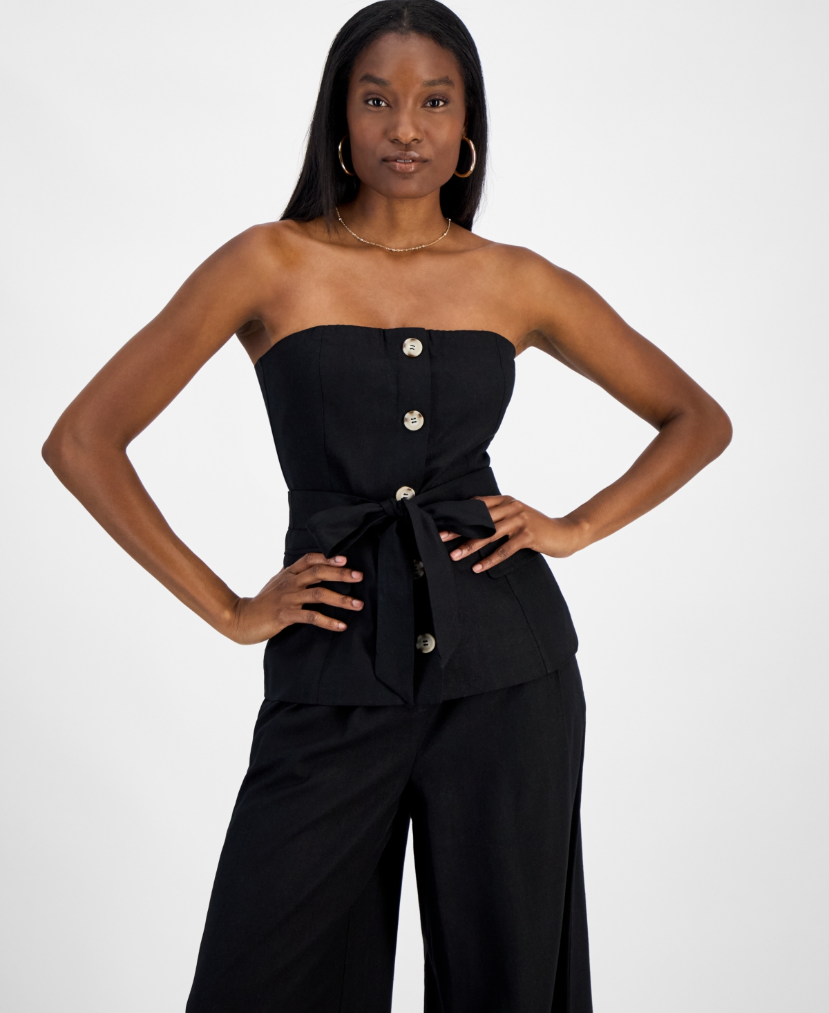Women's Wide-Leg High-Rise Pants, Exclusively at Macy's - Beach Sand
