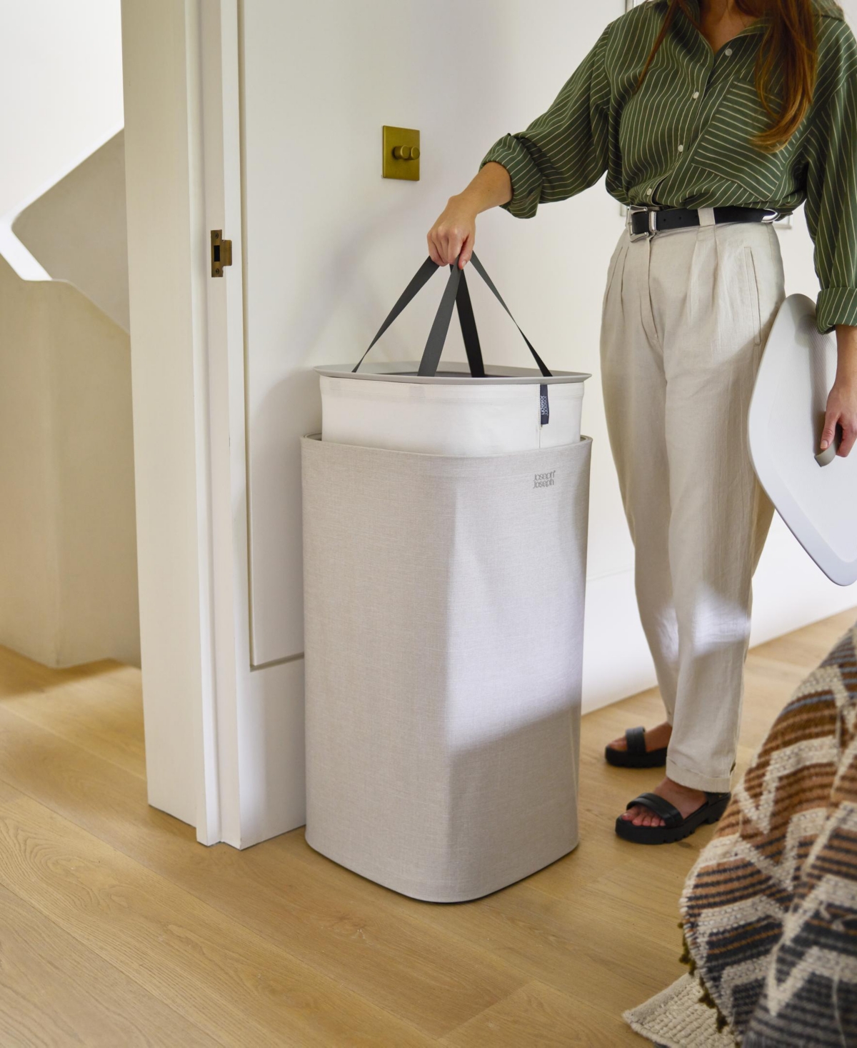 Joseph Joseph Tota One 60-liter Laundry Separation Basket In White