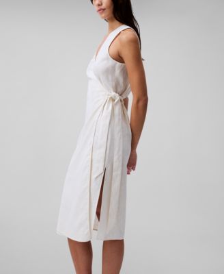 Women's Linen-Blend Sleeveless Wrap Dress