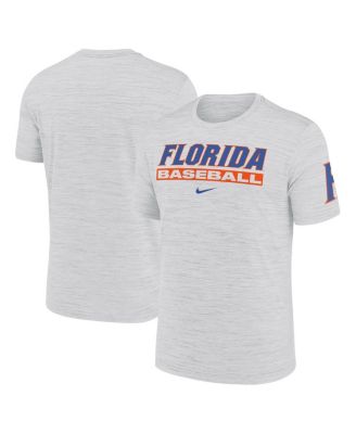 Nike - Men's  Ash Florida Gators Velocity Baseball Wordmark Stack Performance T-Shirt