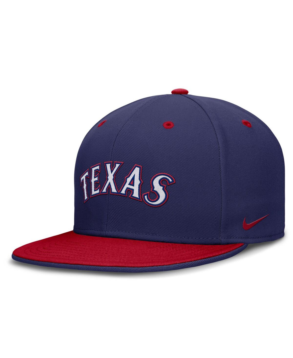 Nike Men's Blue/red Texas Rangers True Primetime Two-tone Performance Fitted Hat In Blue,red