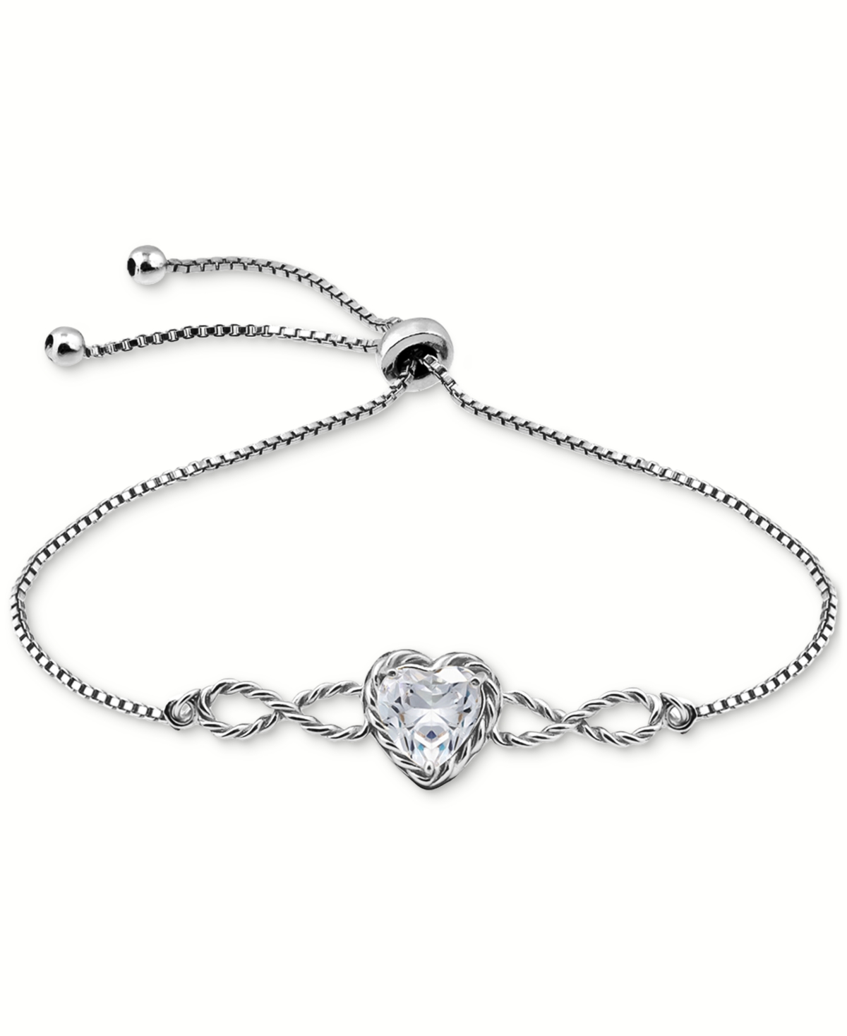 GIANI BERNINI HEART CUBIC ZIRCONIA INFINITY LINK BOLO BRACELET (1-7/8 CT. T.W.) IN 18K GOLD OVER STERLING SILVER,  