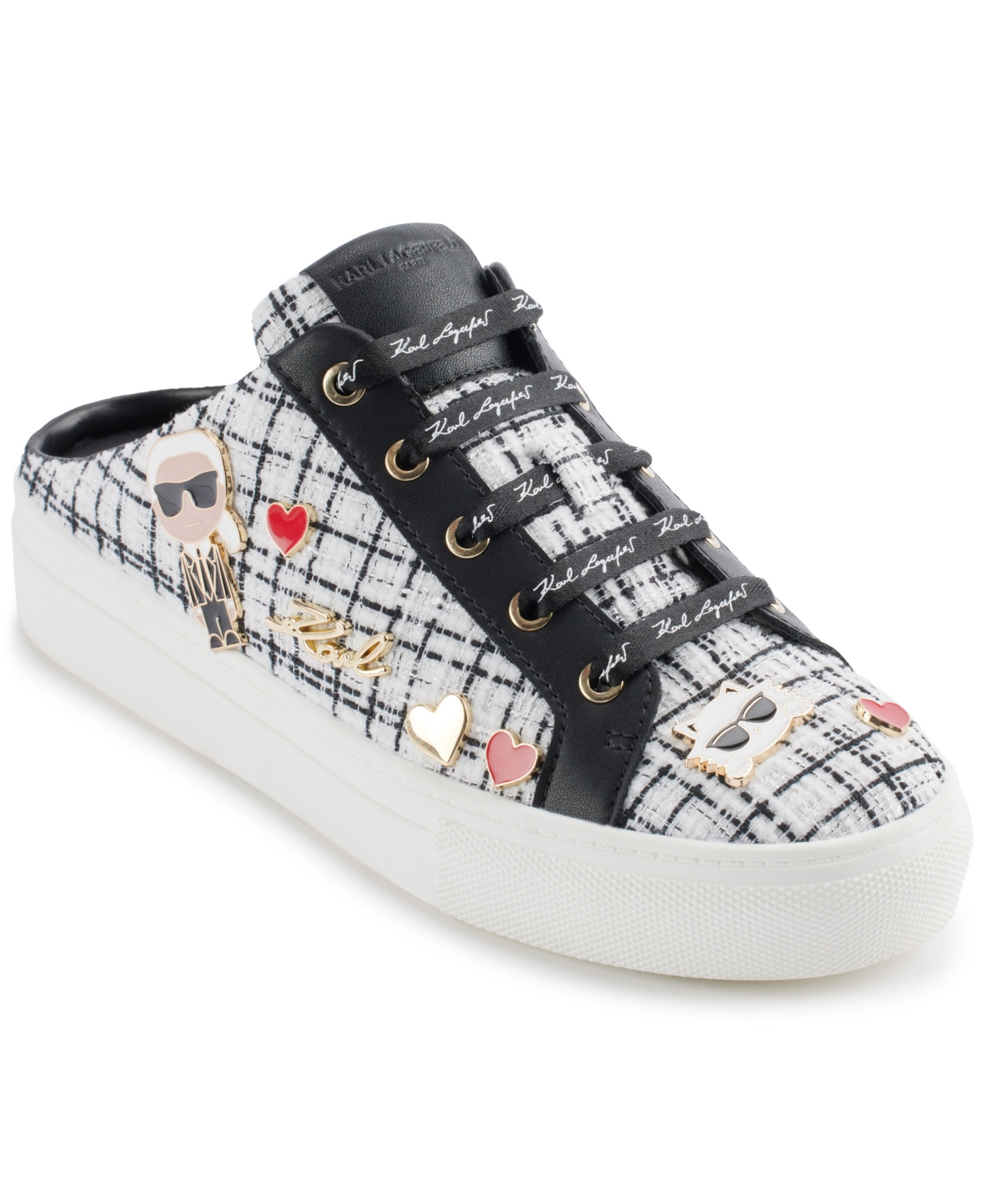 Karl Lagerfeld Cambria Platform Sneaker In Black,white