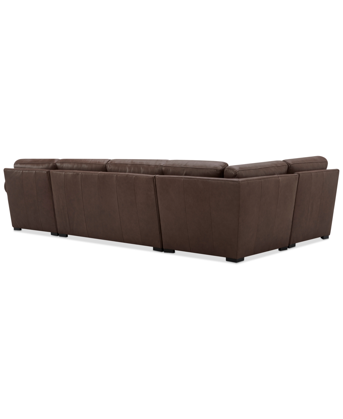 Macy's Radley Roll Arm 139" 4-pc. Leather Square Corner Chaise Sectional, Exclusively At