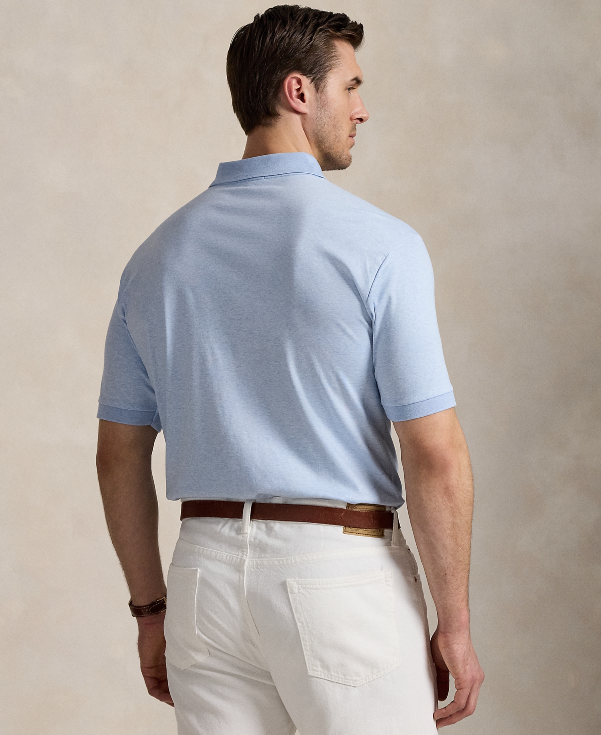 Shop Polo Ralph Lauren Men's Big & Tall Classic Fit Soft Cotton Polo In Office Blue Heather
