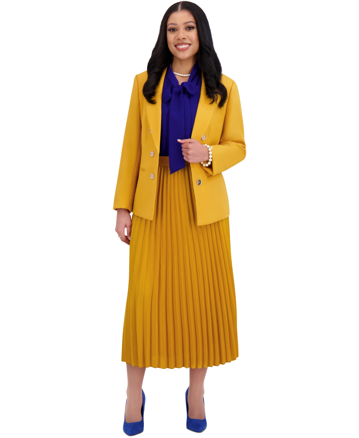 Kasper Women's Faux Double-breasted Blazer, Regular & Plus Sizes In Gold Signature