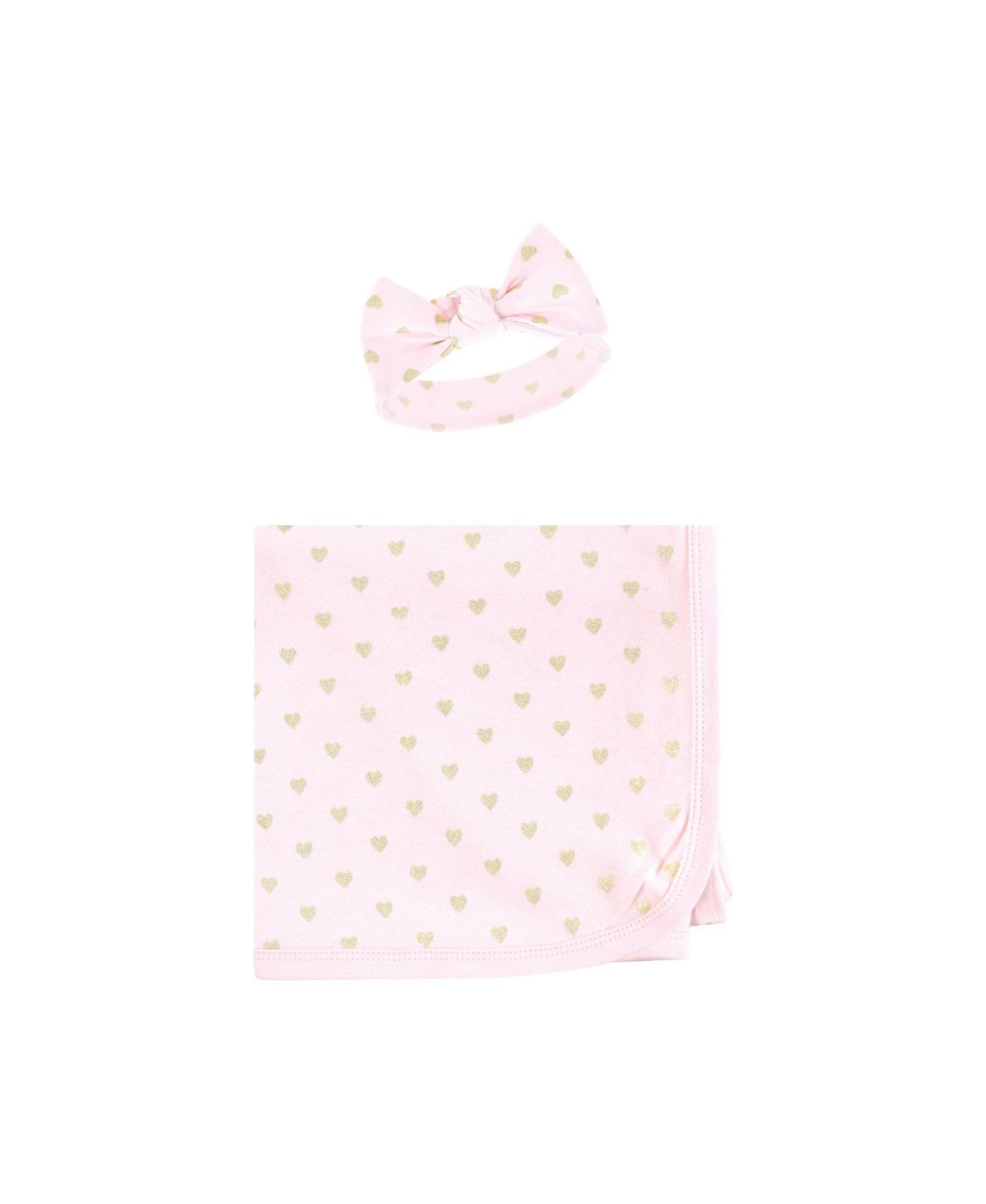 Платье Hudson Baby Layette Essentials Gown, Swaddle Wrap, and Headpiece Option для девочек-малышей, цвет: Daddy Hearts — фото 3
