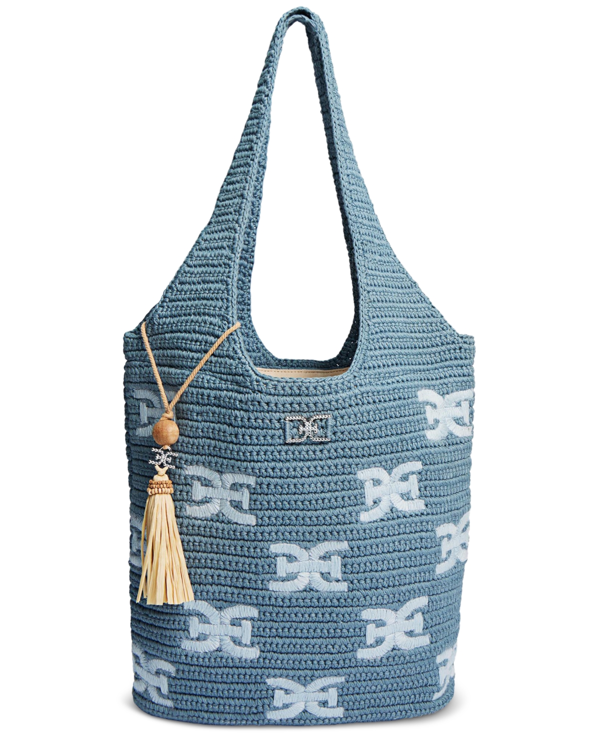 SAM EDELMAN APRIL NORTH SOUTH CROCHET LOGO TOTE 